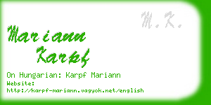 mariann karpf business card